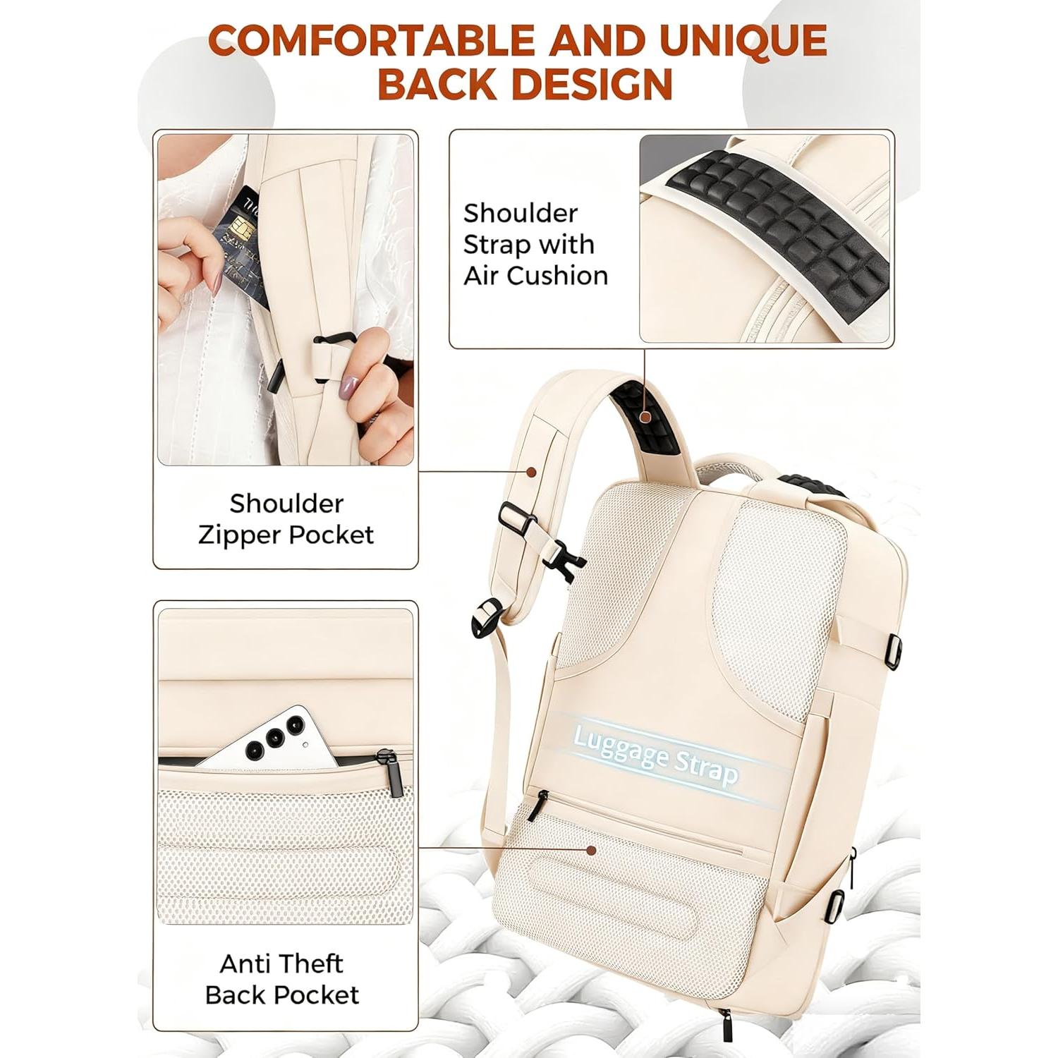 Mochila de Viaje Vancropak 40L Expandible para Laptop 17"