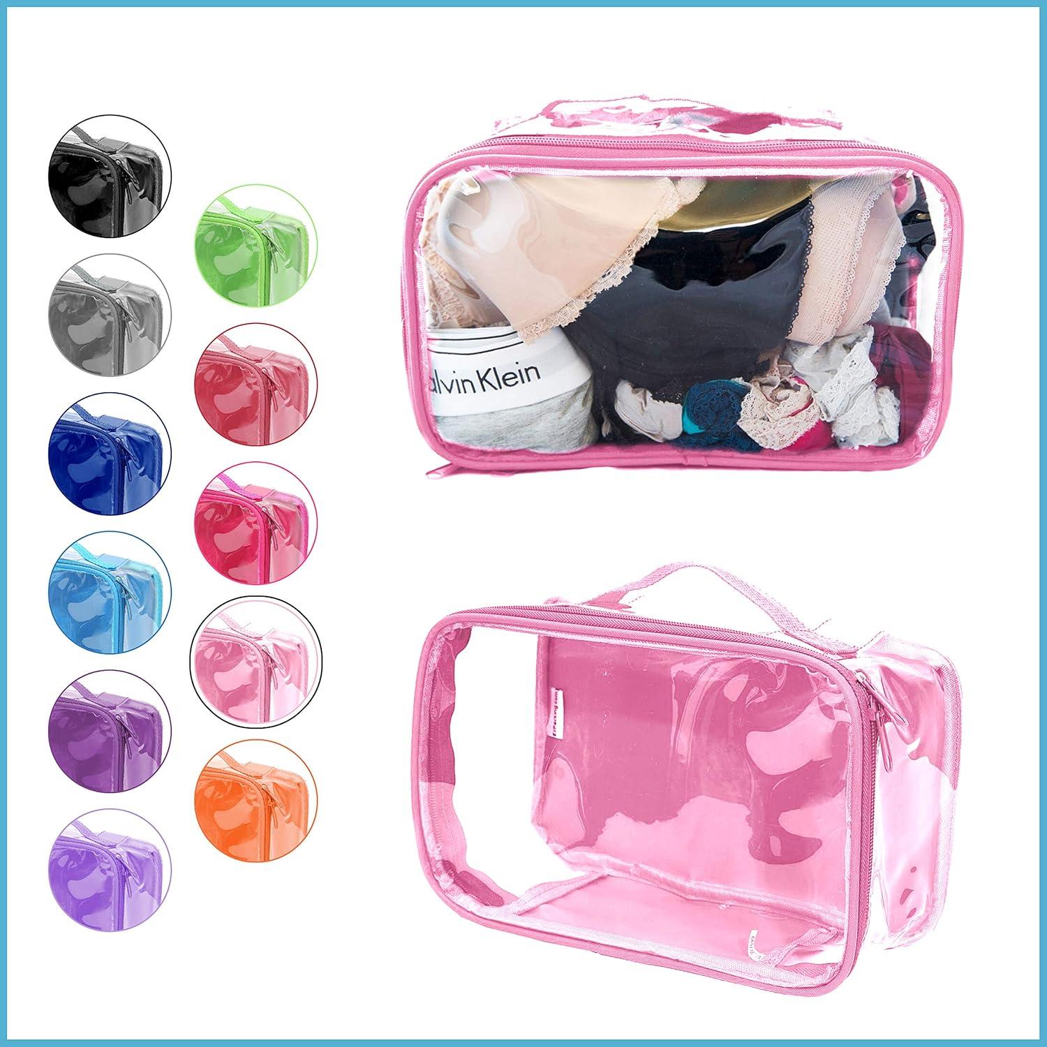 Cubo de Empaque de Viaje Rosa EzPacking 26x15cm PVC Transparente