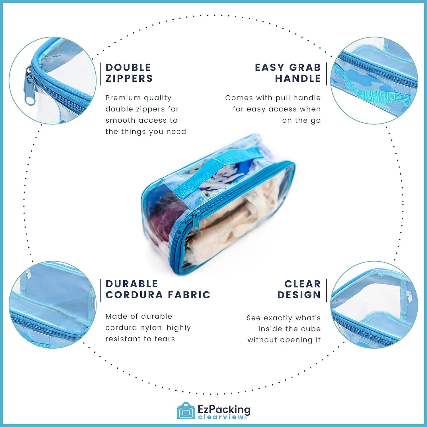 Cubo de Empaque de Viaje Rosa EzPacking 26x15cm PVC Transparente