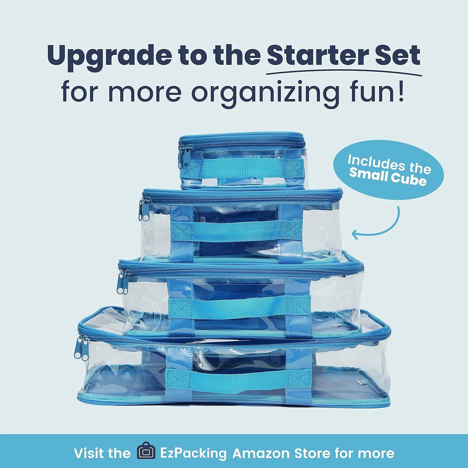 Cubo de Empaque de Viaje Rosa EzPacking 26x15cm PVC Transparente