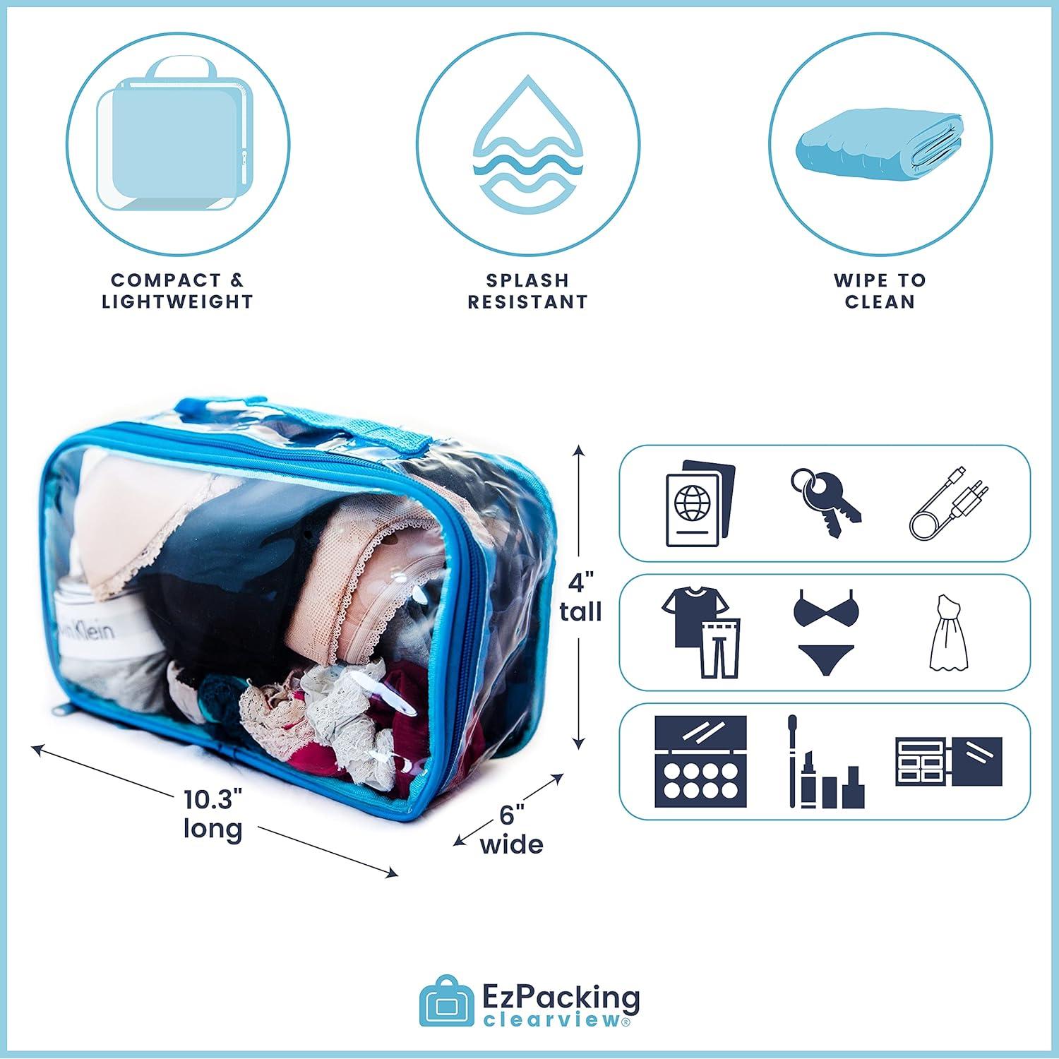 Cubo de Empaque de Viaje Rosa EzPacking 26x15cm PVC Transparente