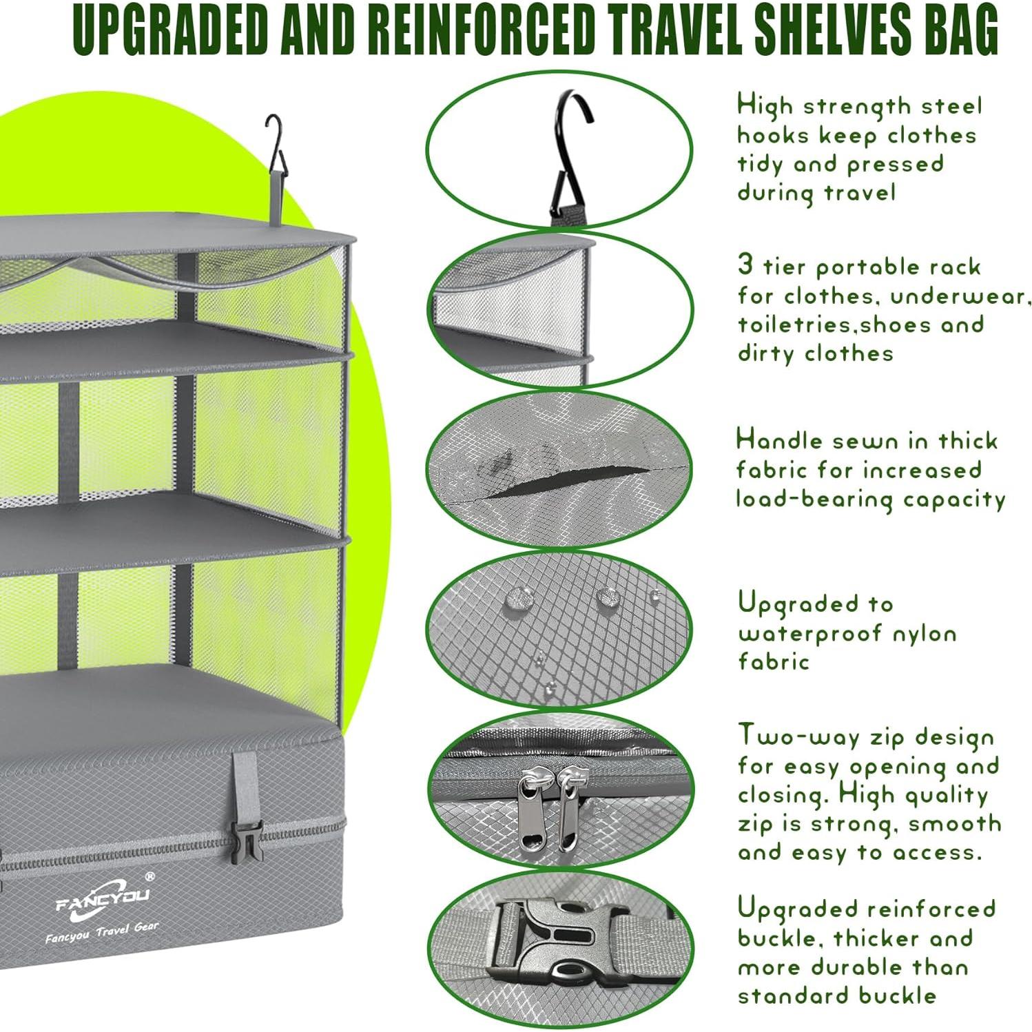 Organizador de Viaje Colgante Fancyou 43x30.5x61cm Gris