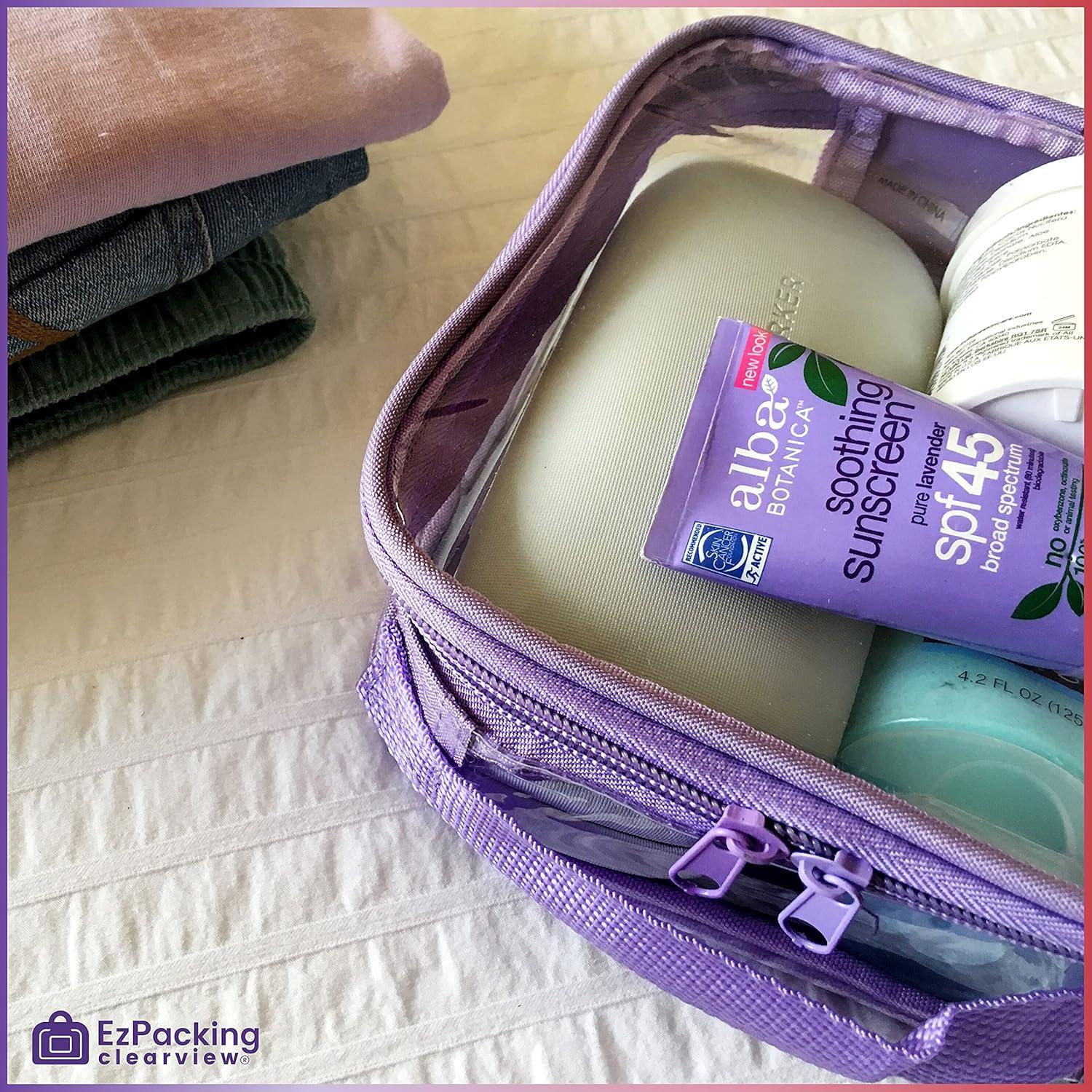 Juego de 4 Cubos de Empaque Transparentes Lila - Organizador de Ropa