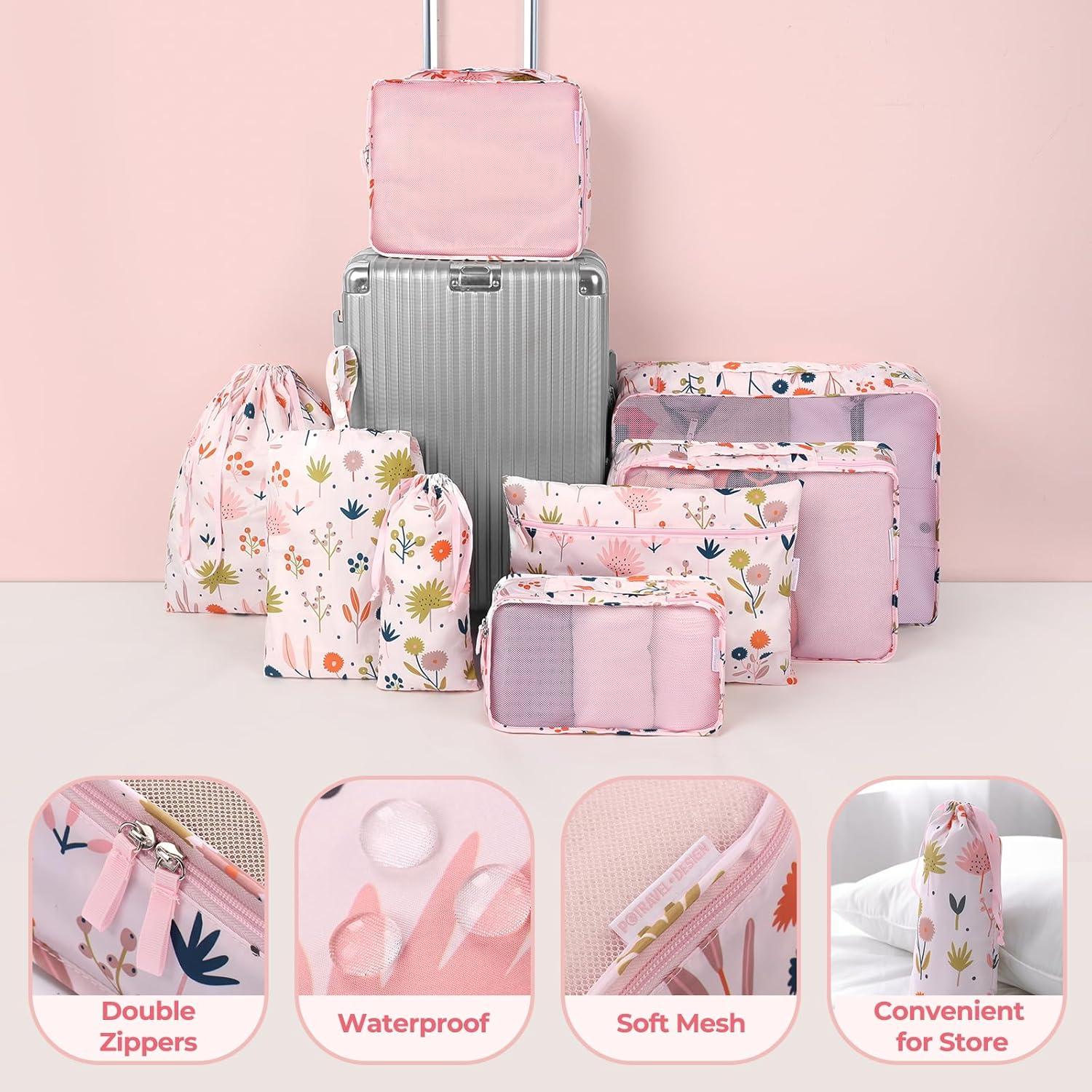 Set de 8 Cubos de Empaque MissBoy para Niños Rosa