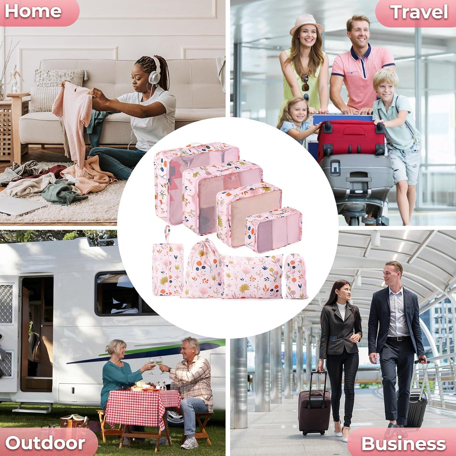 Set de 8 Cubos de Empaque MissBoy para Niños Rosa