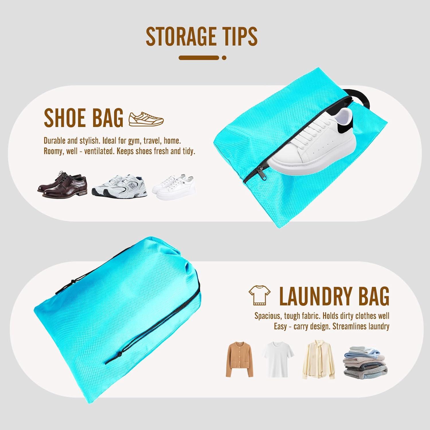 Set de 8 Cubos de Compresión Genérico Azul Cielo para Viaje