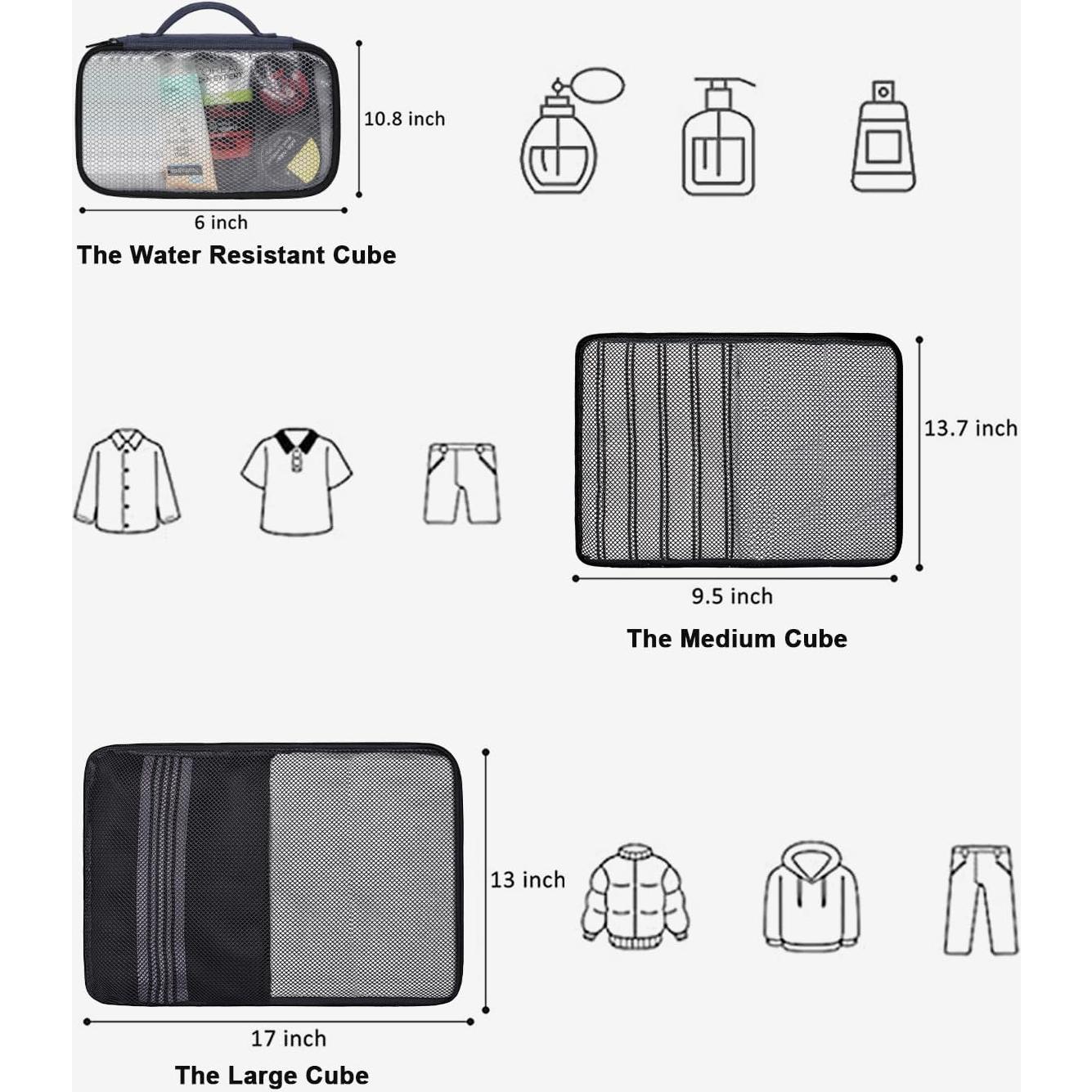 Mochila de Mano Vancropak 47L Expandible Azul Aprobada por Aerolíneas