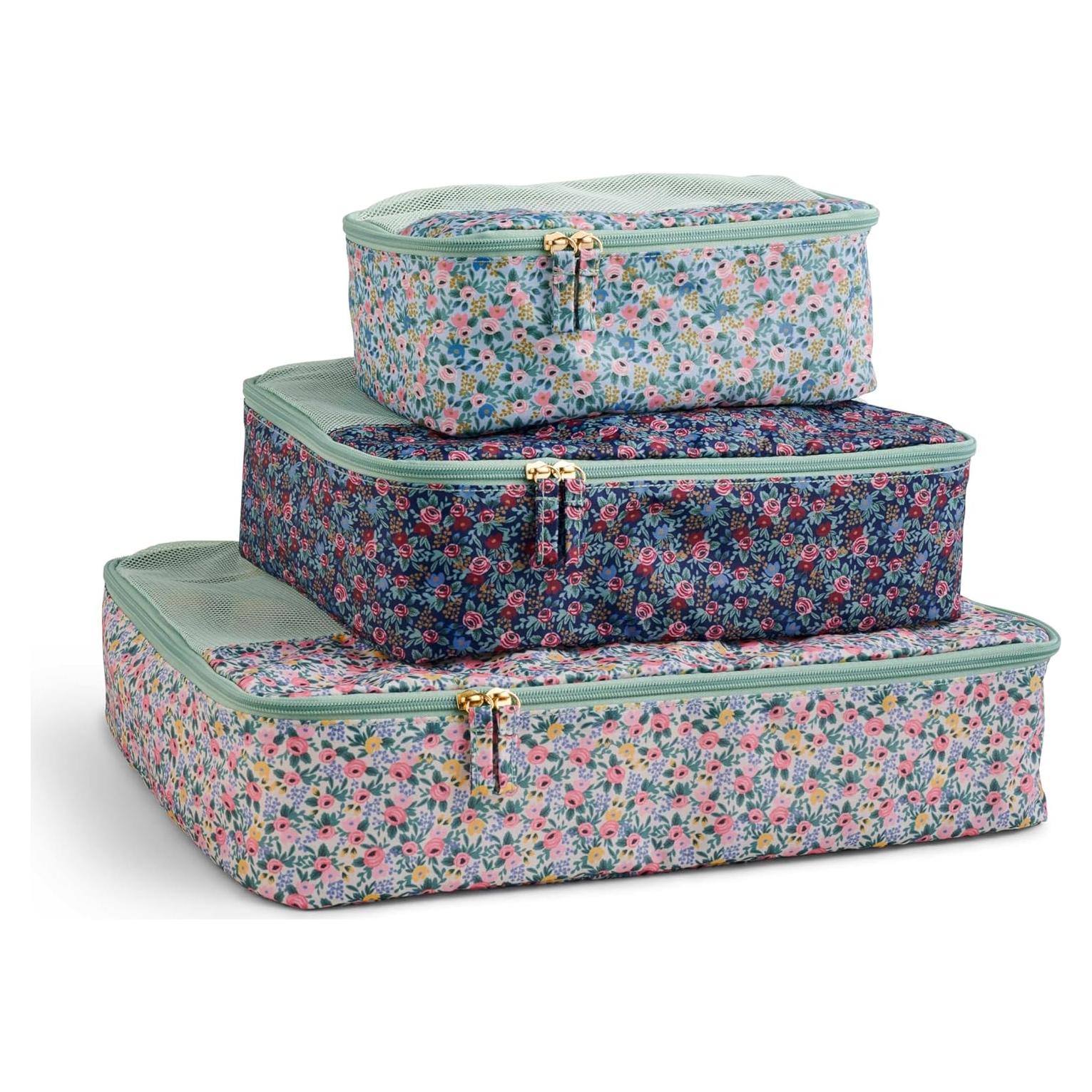 Conjunto de Cubos de Empaque Rifle Paper Co. Rosa 3 Piezas