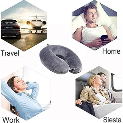 Almohada de Viaje XinYiSheng Espuma Viscoelástica Gris