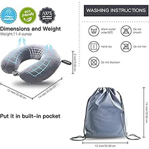 Almohada de Viaje XinYiSheng Espuma Viscoelástica Gris