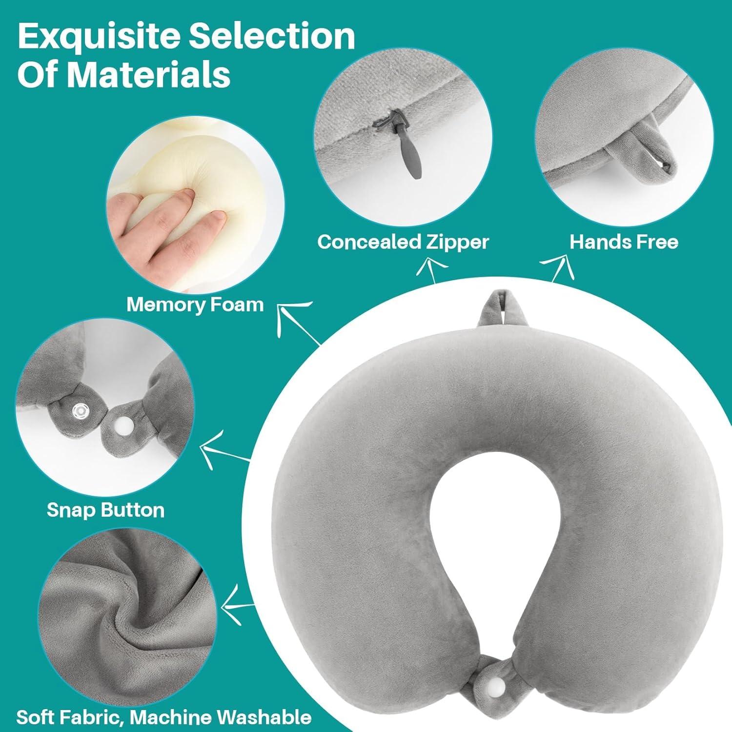 Almohada de Cuello RAINFLOW QWL - Espuma Viscoelástica Gris