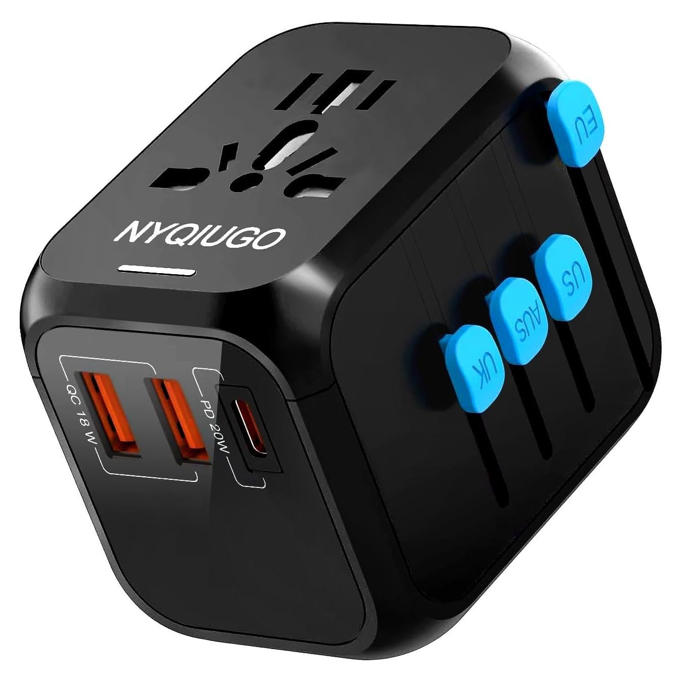 Adaptador de Enchufe Universal NYQIUGO con 3 Puertos USB