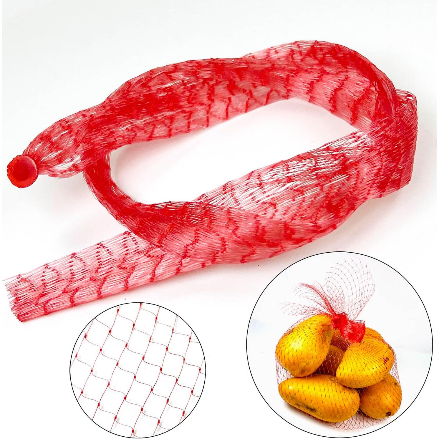 100 Bolsas de Malla Reutilizables Yuntop 50.8 cm Nylon Rojo