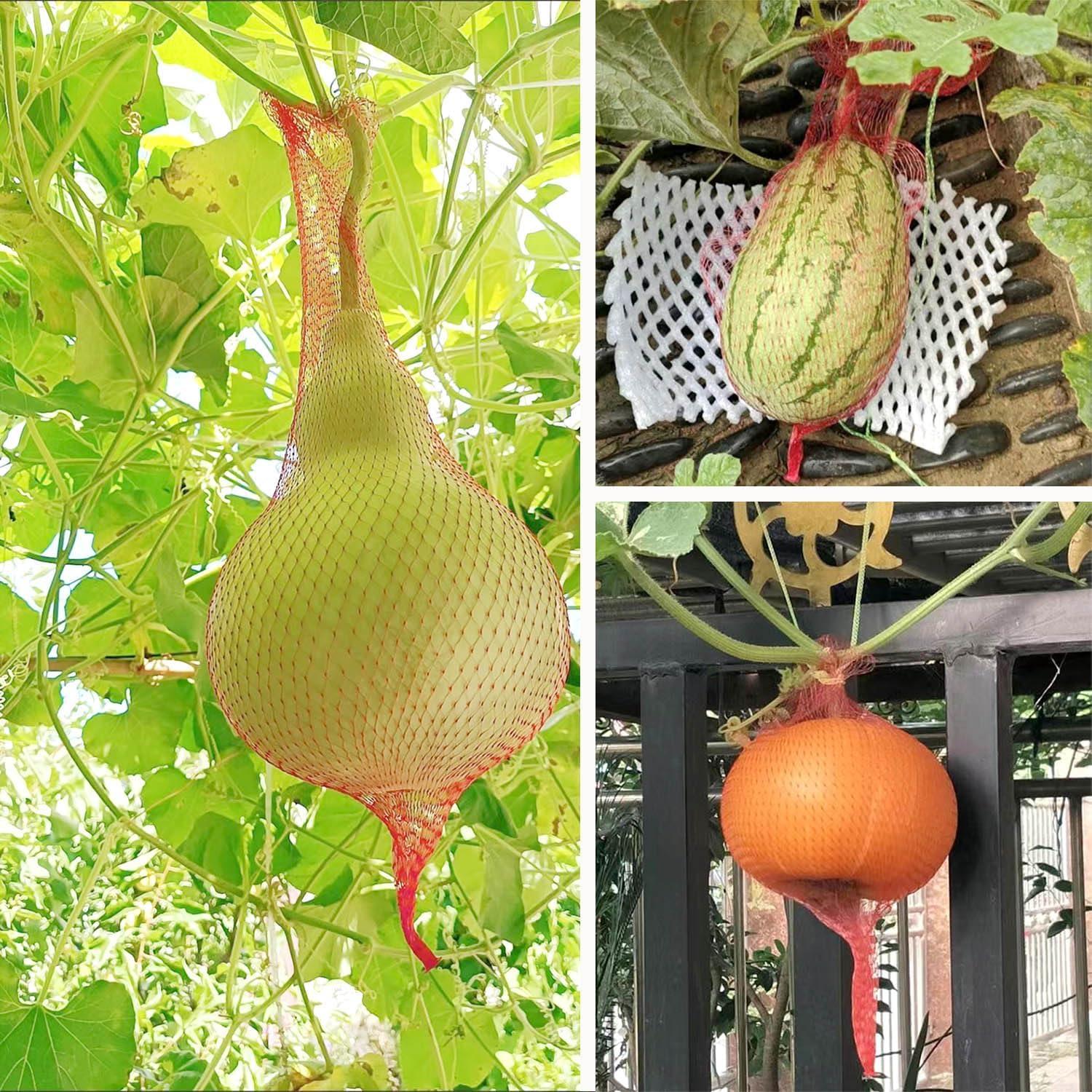 100 Bolsas de Malla Reutilizables Yuntop 50.8 cm Nylon Rojo