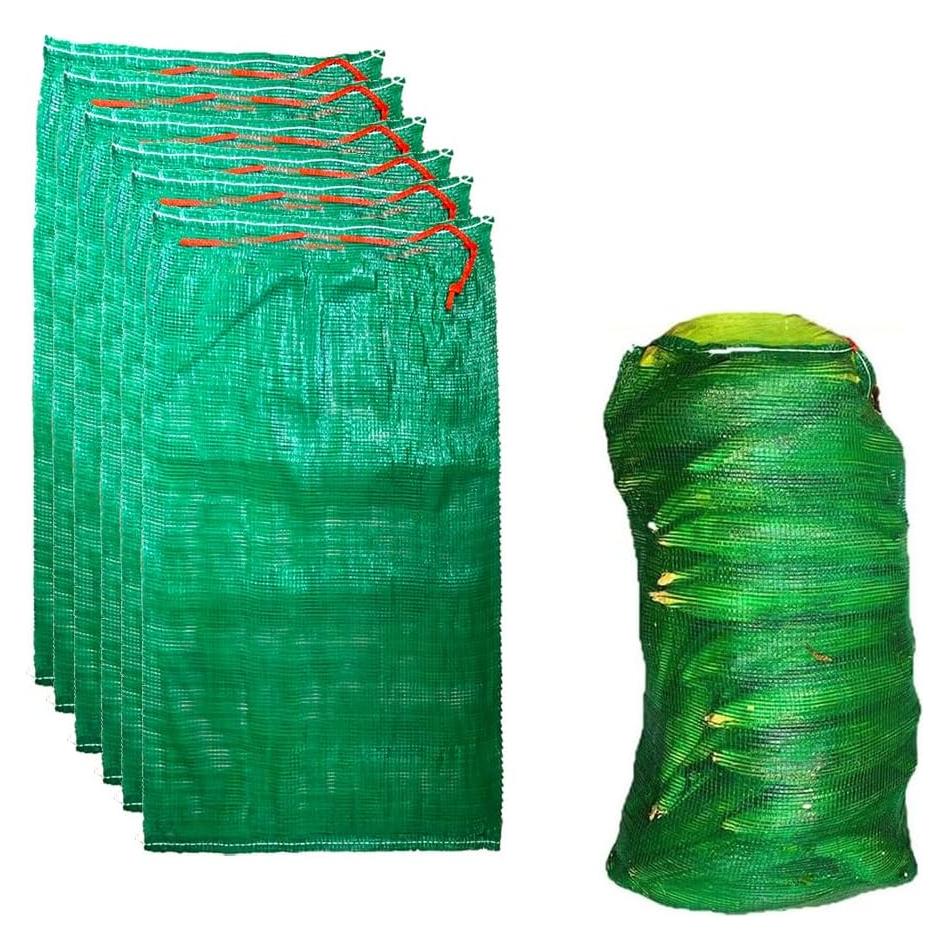 50 Bolsas de Almacenamiento de Malla Verde 55 x 85 cm Reutilizables