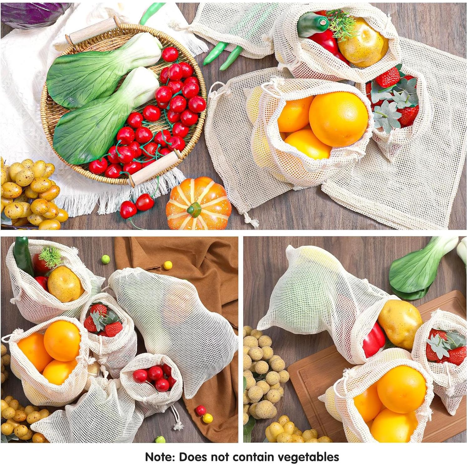 Paquete de 6 Bolsas Reutilizables de Malla Tyqour para Verduras y Frutas