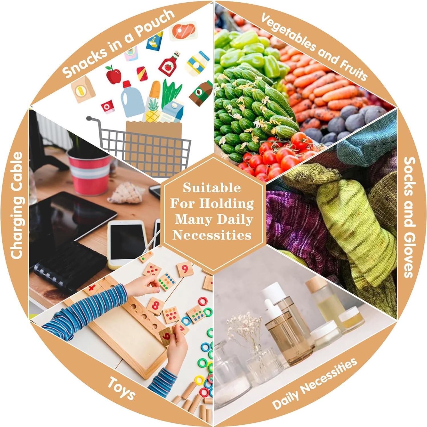 Paquete de 6 Bolsas Reutilizables de Malla Tyqour para Verduras y Frutas