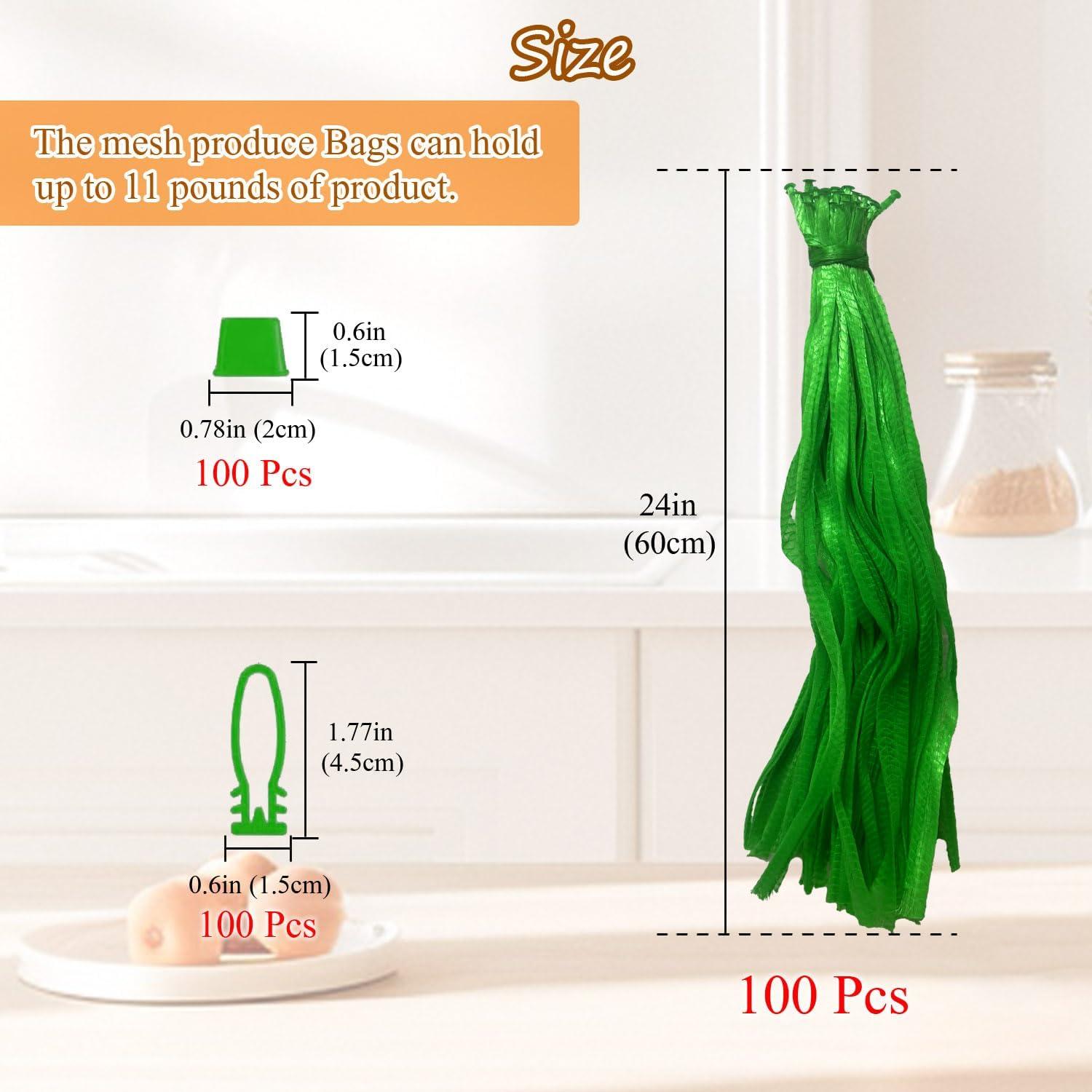 Limso 100 Bolsas de Malla Nylon para Hervir Mariscos 60cm Verde