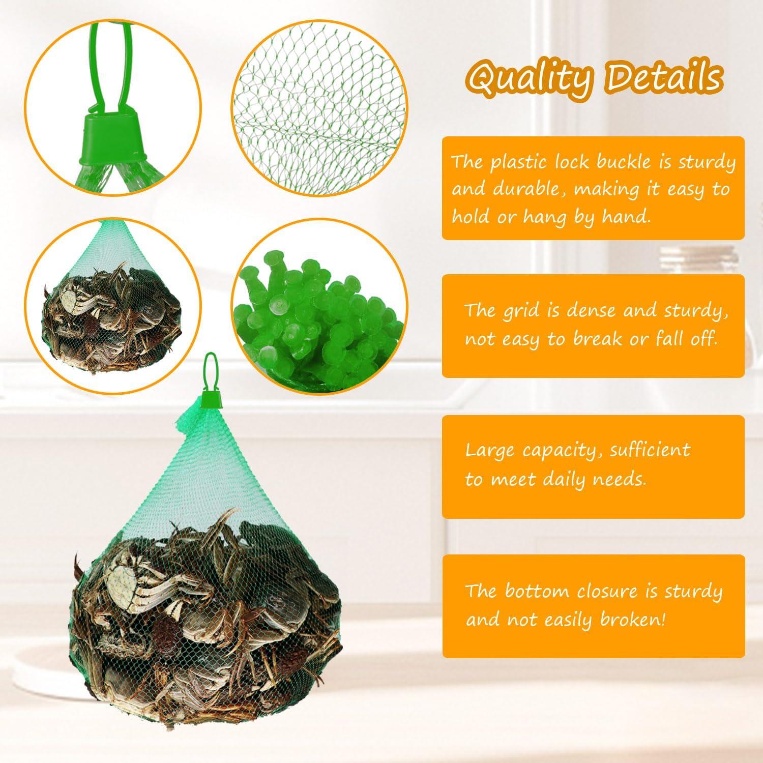 Limso 100 Bolsas de Malla Nylon para Hervir Mariscos 60cm Verde