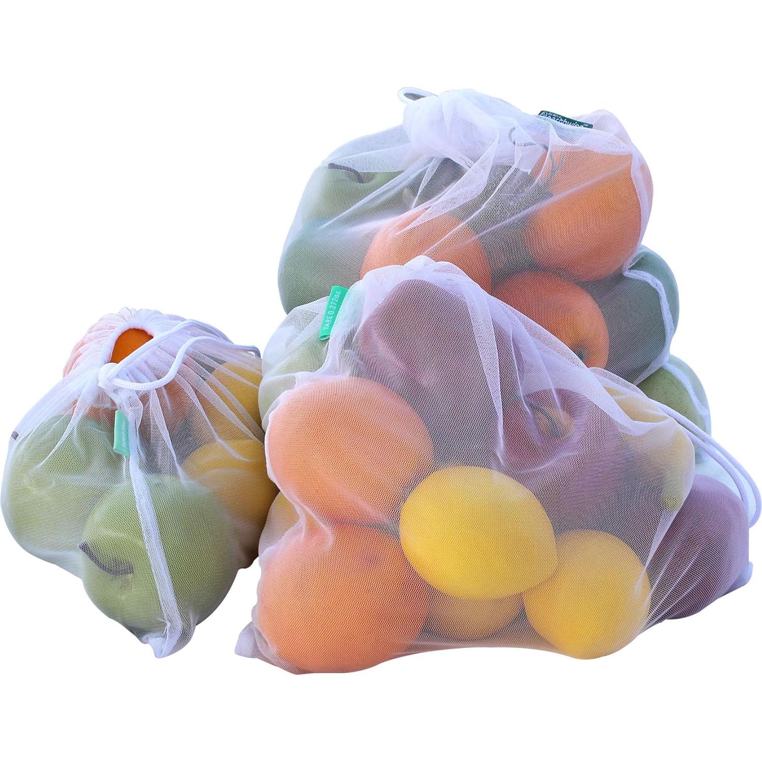 Conjunto de 9 Bolsas de Malla Reutilizables Earthwise Ecológicas