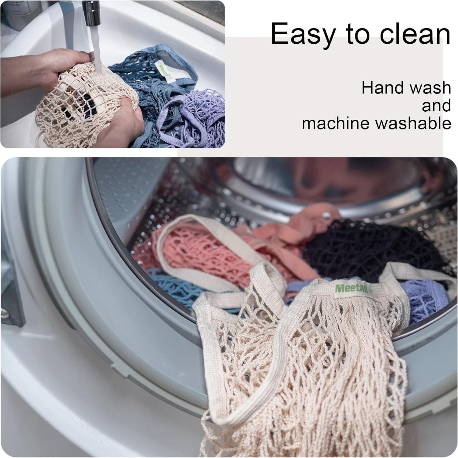 Bolsas de supermercado reutilizables Meetall, 5 paquetes, algodón