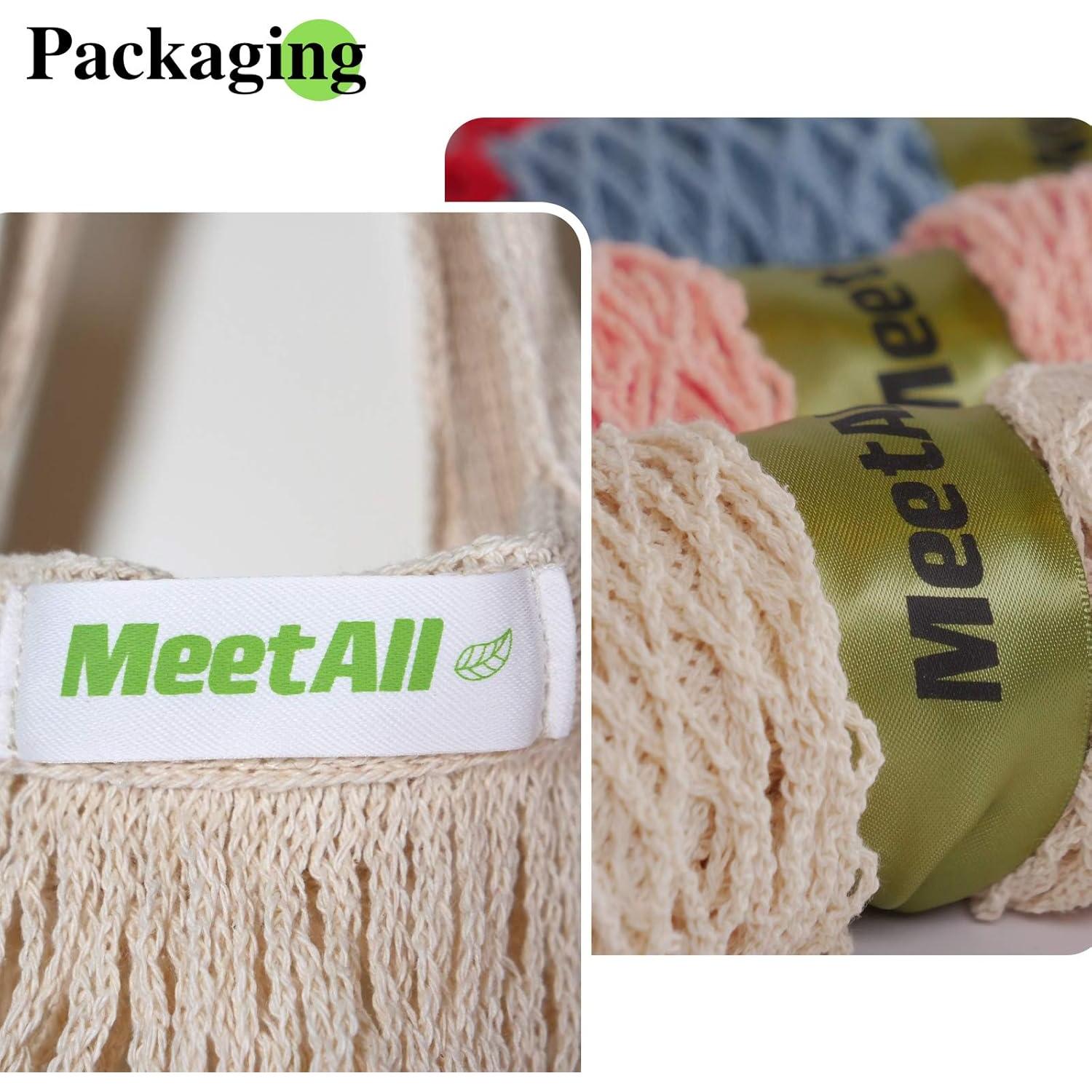 Bolsas de supermercado reutilizables Meetall, 5 paquetes, algodón