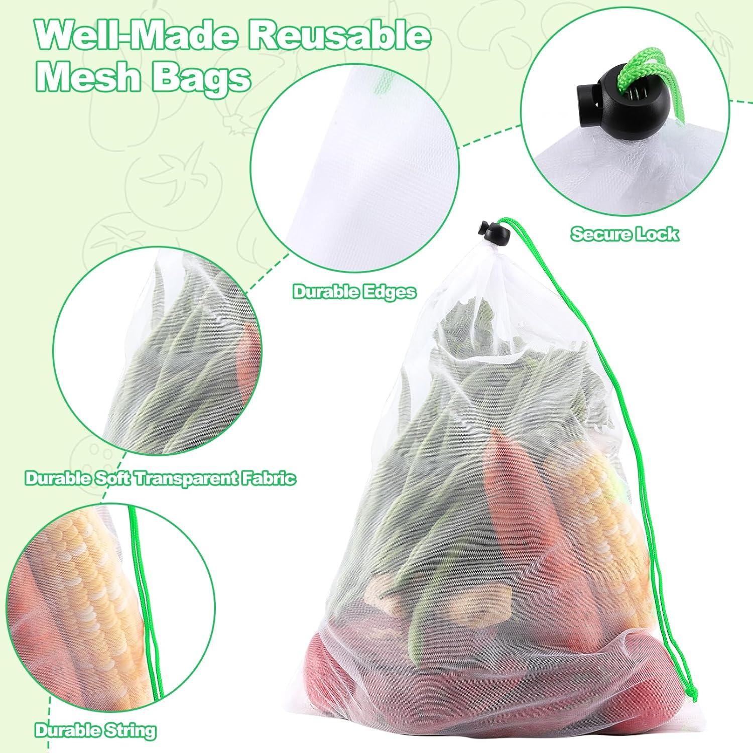 Paquete de 24 Bolsas de Malla Reutilizables Cabaubl 30x35 cm