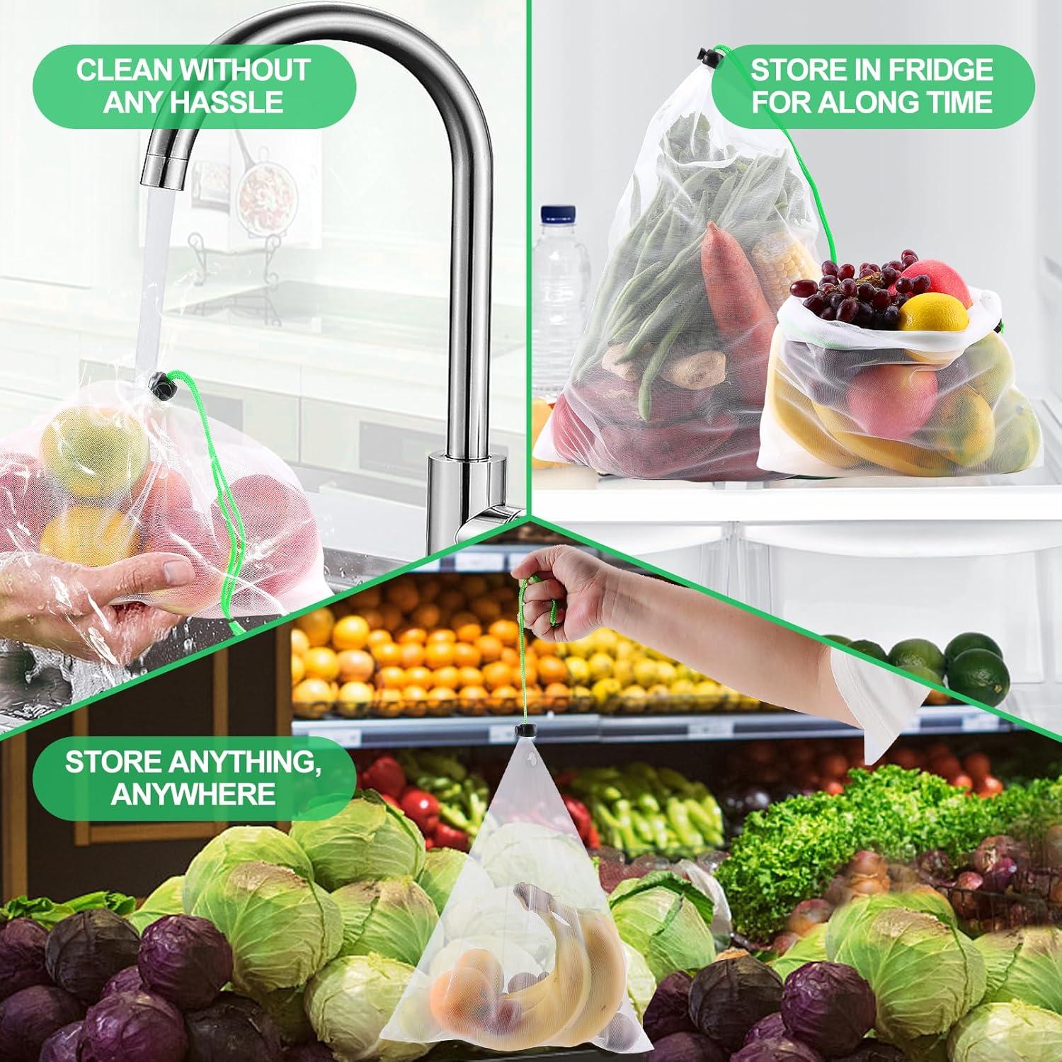 Paquete de 24 Bolsas de Malla Reutilizables Cabaubl 30x35 cm