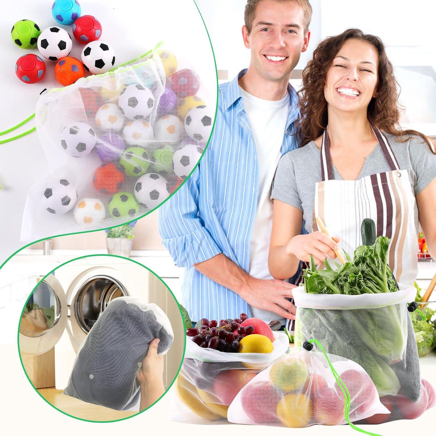 Paquete de 24 Bolsas de Malla Reutilizables Cabaubl 30x35 cm