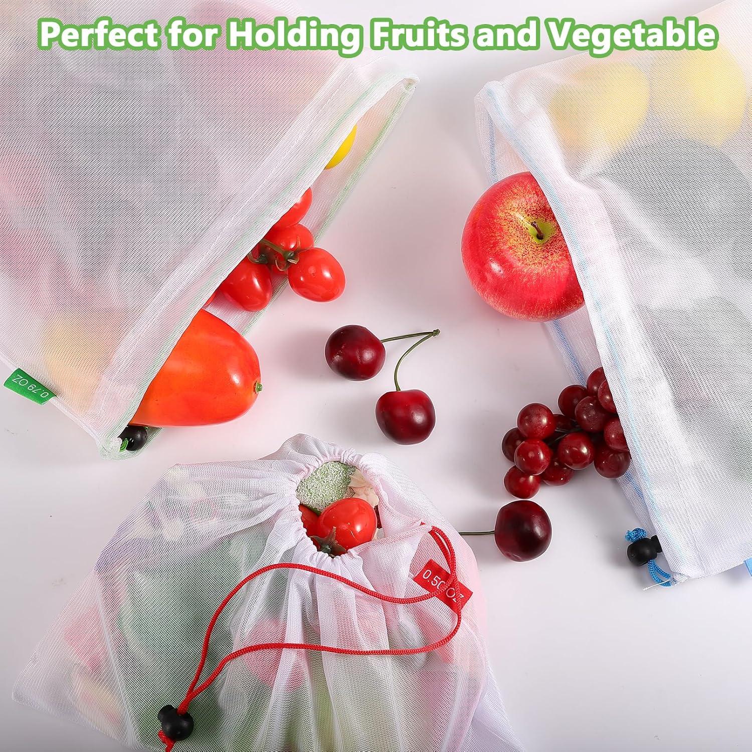 Bolsas Reutilizables Dyrfolm 15 Piezas Malla Lavables 3 Tamaños