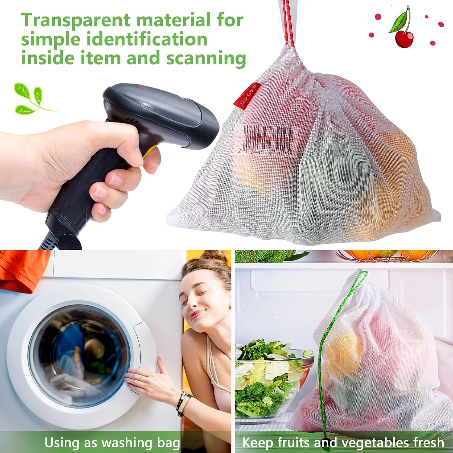 Bolsas Reutilizables Dyrfolm 15 Piezas Malla Lavables 3 Tamaños