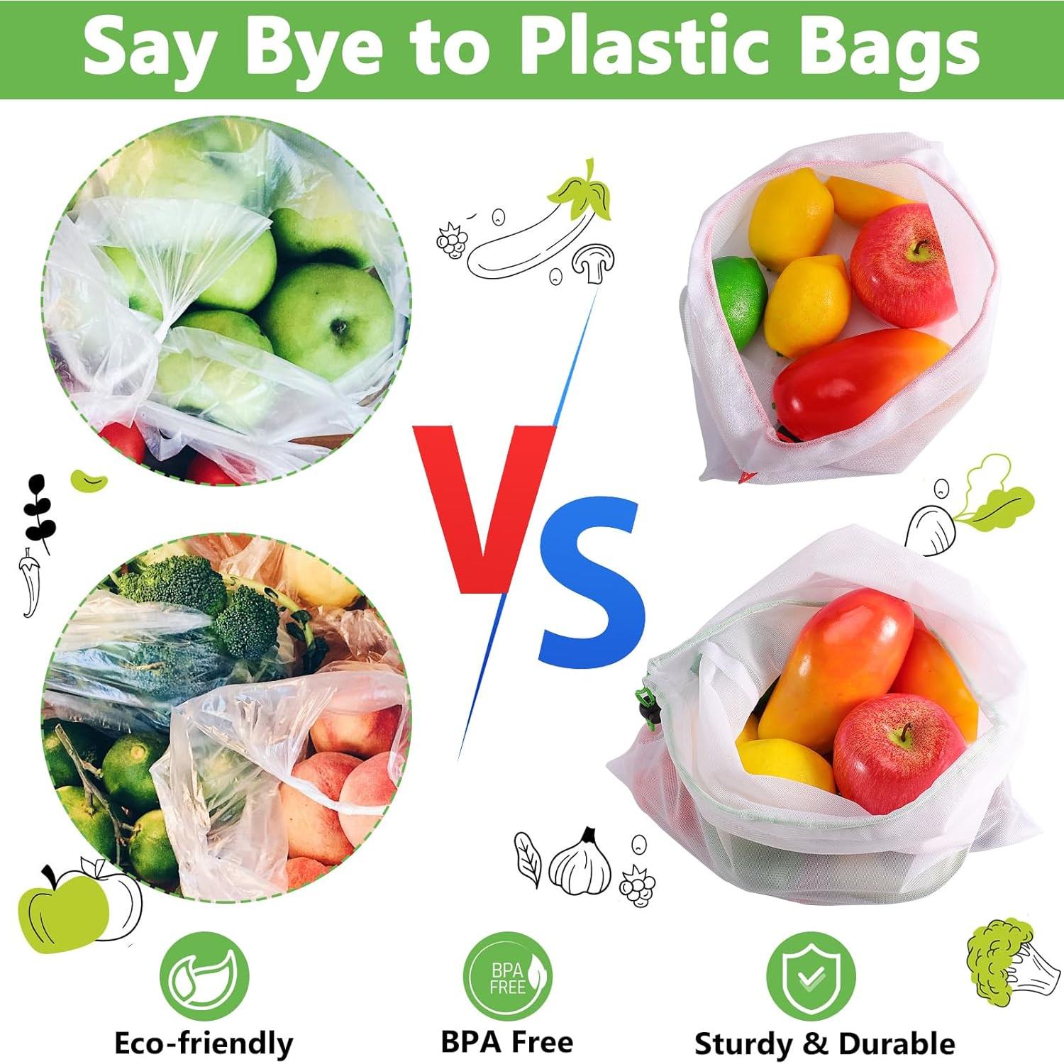 Bolsas Reutilizables Dyrfolm 15 Piezas Malla Lavables 3 Tamaños