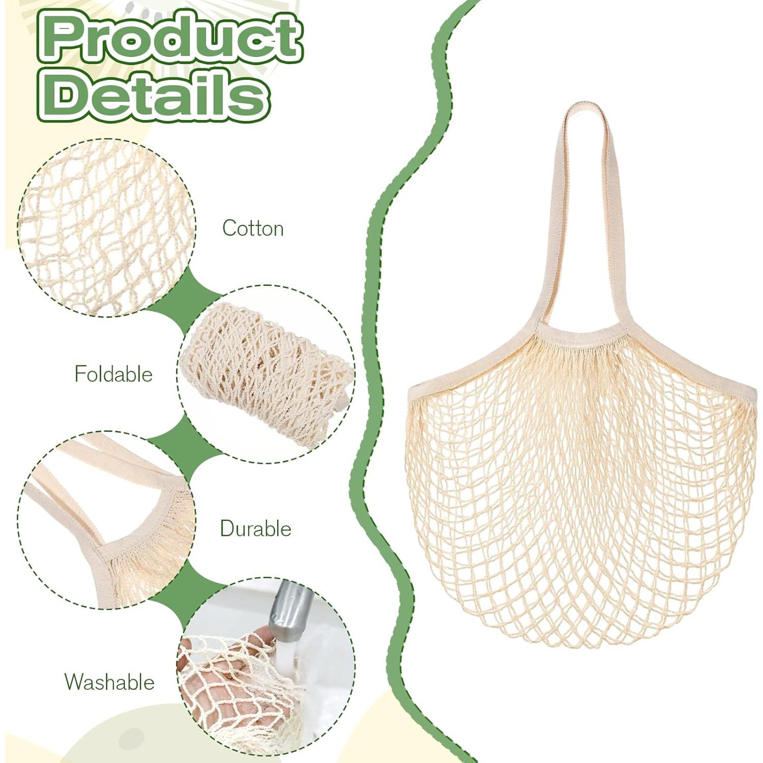 12 Bolsas de Compras Reutilizables de Malla Zelphvt 35x60cm