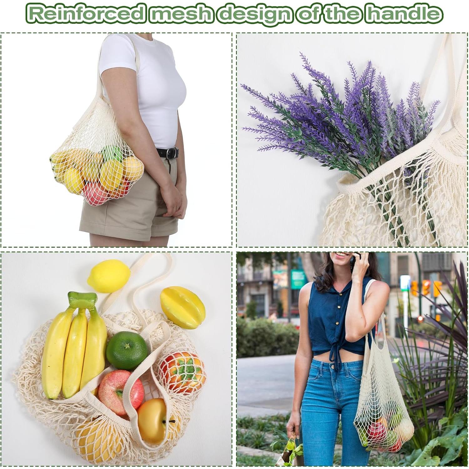 12 Bolsas de Compras Reutilizables de Malla Zelphvt 35x60cm