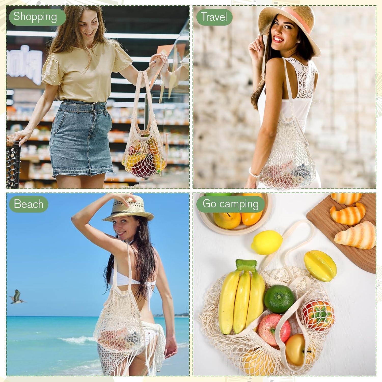 12 Bolsas de Compras Reutilizables de Malla Zelphvt 35x60cm