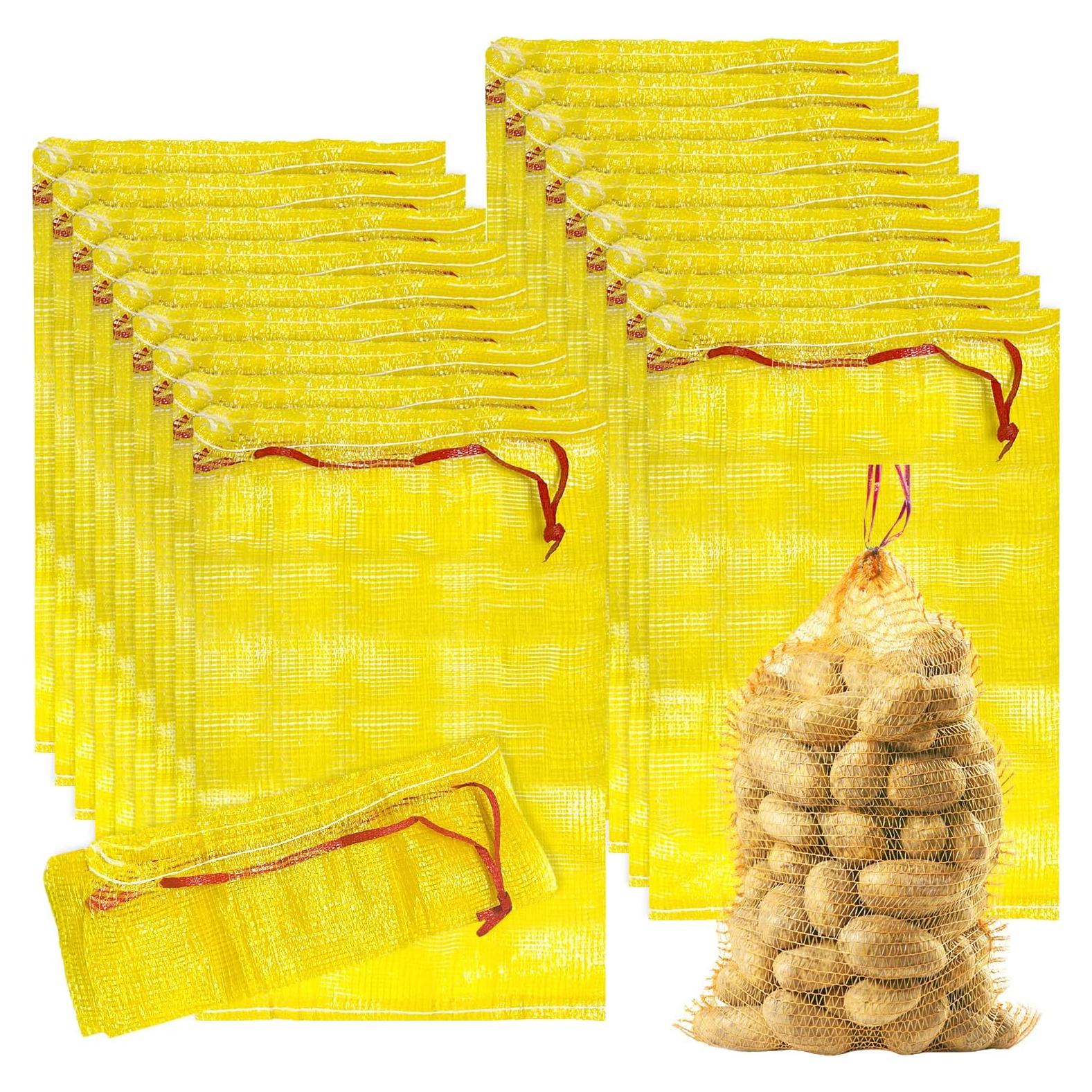 Paquete de 20 Bolsas de Malla Reutilizables Hlimior 43x63.5cm