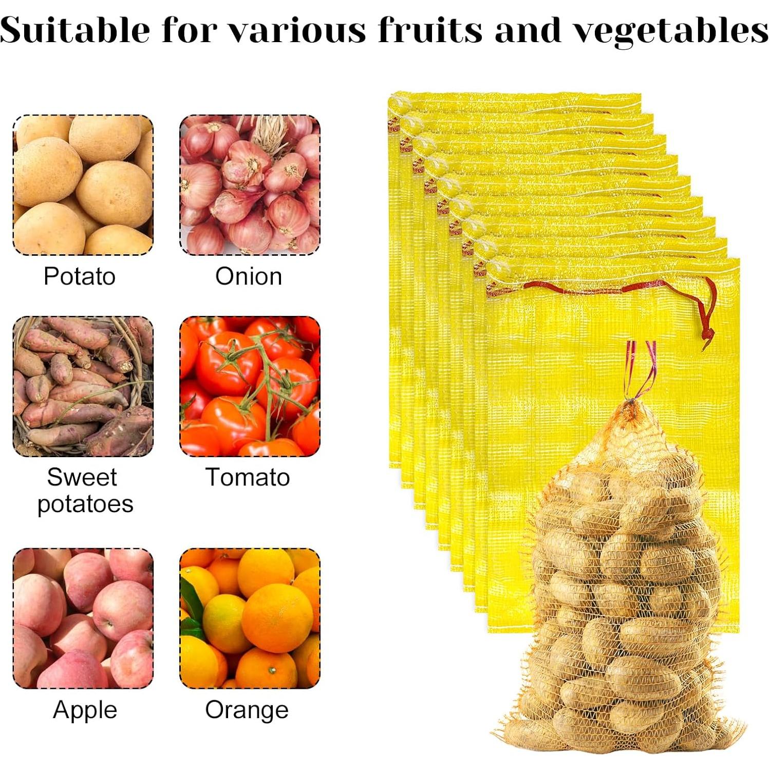 Paquete de 20 Bolsas de Malla Reutilizables Hlimior 43x63.5cm