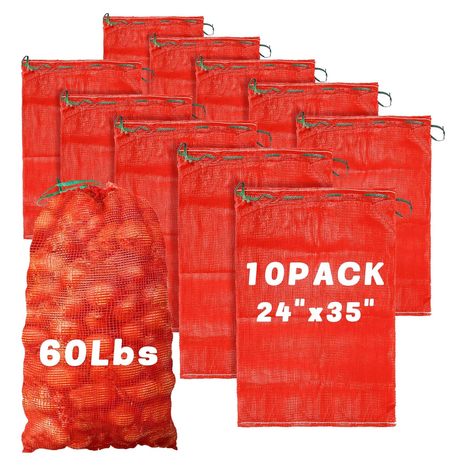 10 Bolsas de Malla Reutilizables UCandy 24x35" 60 lbs para Verduras