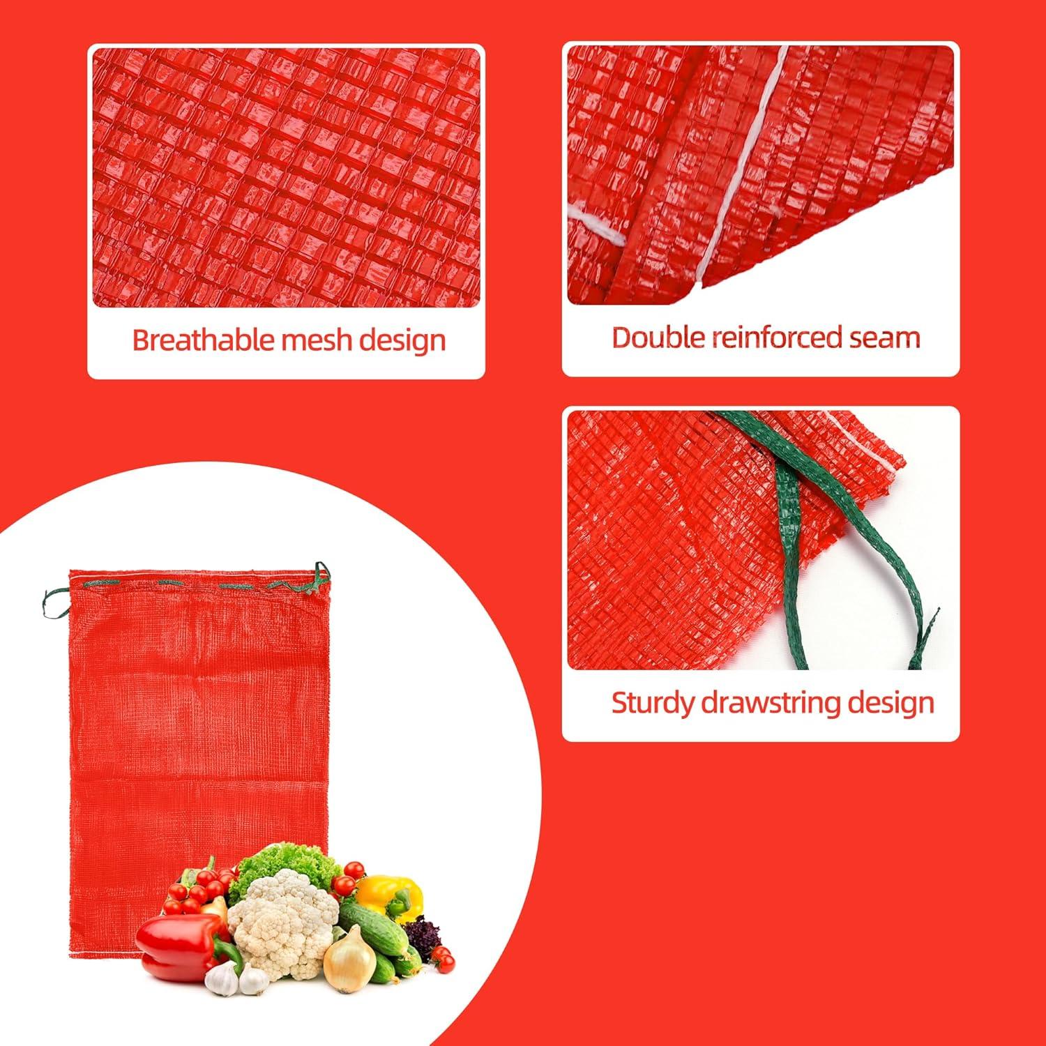 10 Bolsas de Malla Reutilizables UCandy 24x35" 60 lbs para Verduras