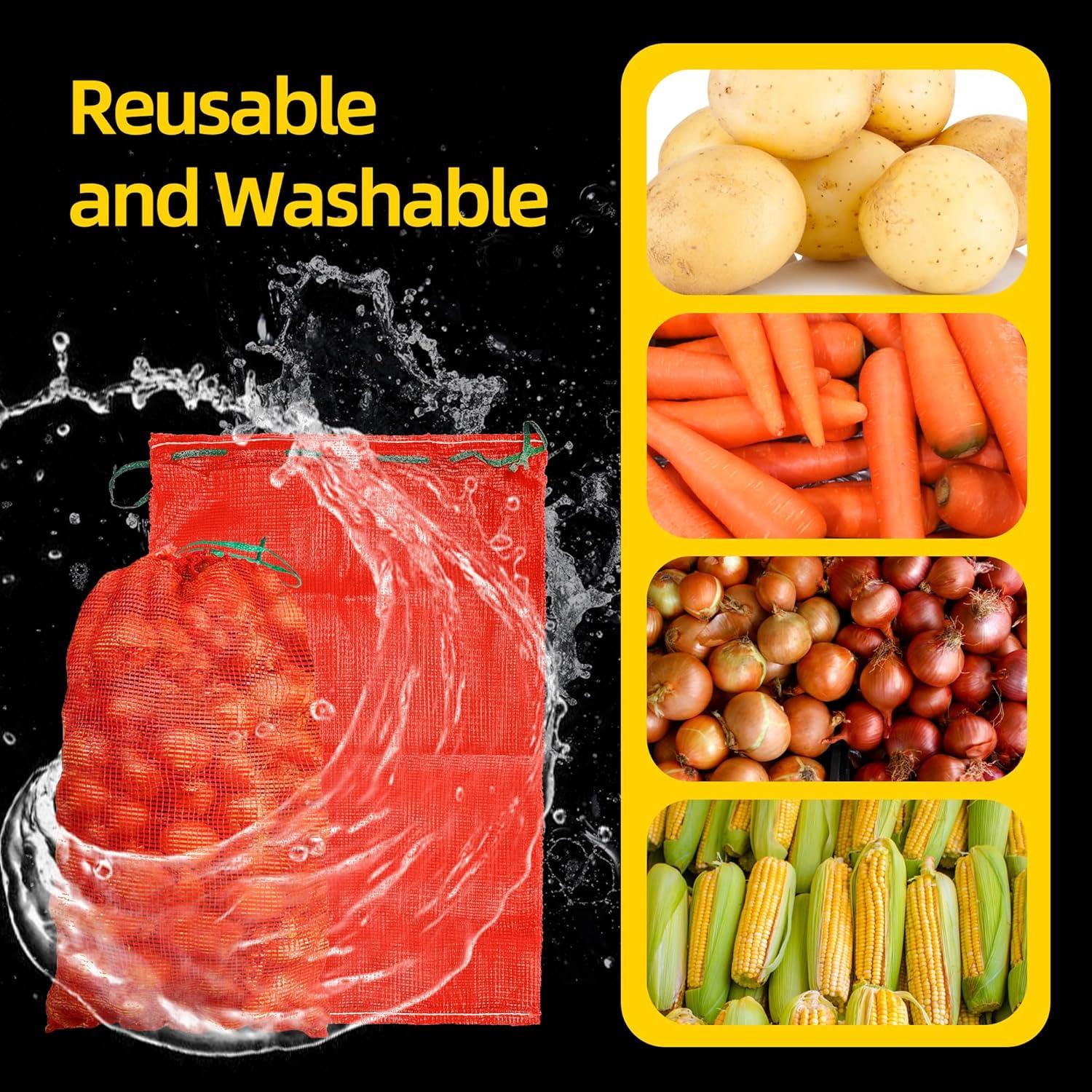 10 Bolsas de Malla Reutilizables UCandy 24x35" 60 lbs para Verduras