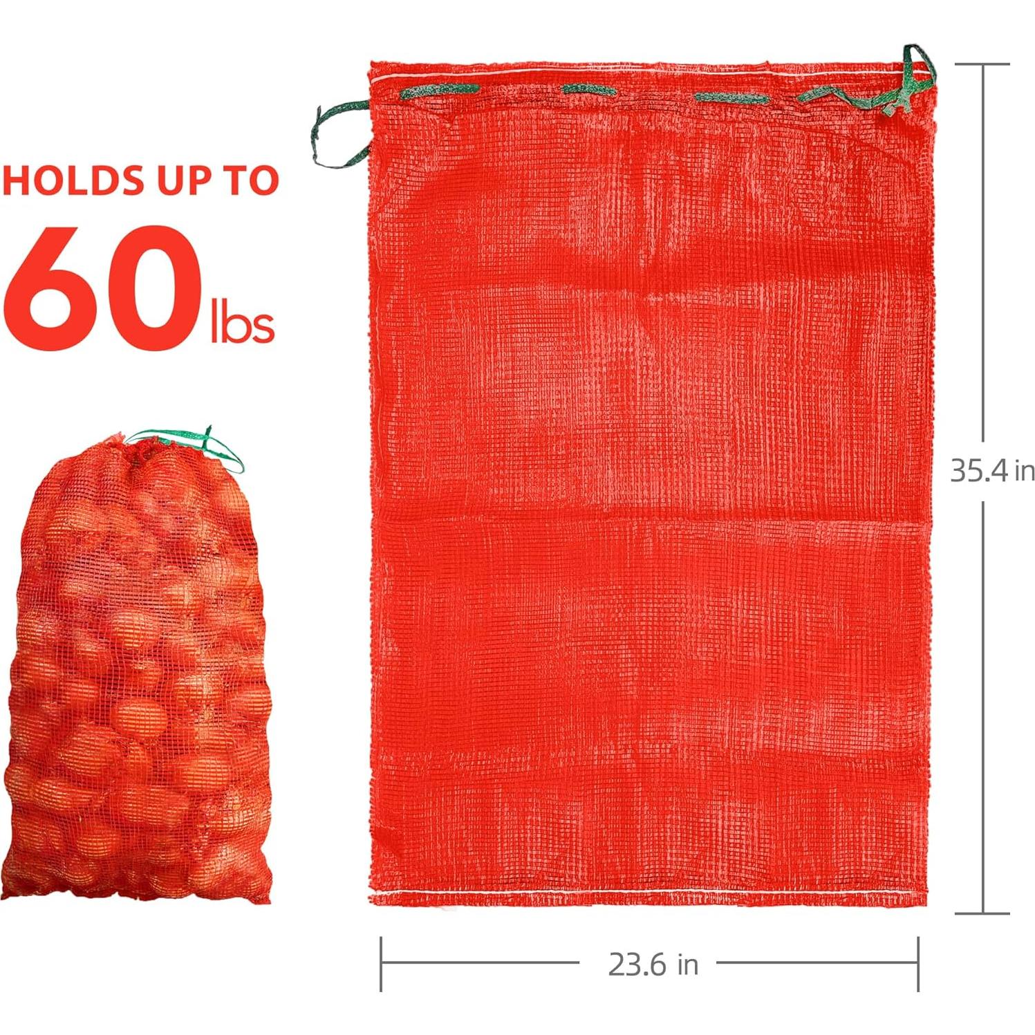 10 Bolsas de Malla Reutilizables UCandy 24x35" 60 lbs para Verduras