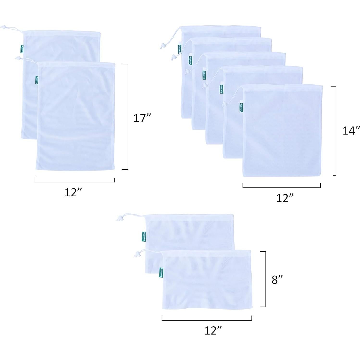 Bolsas de Malla Reutilizables Earthwise - 9 Piezas en 3 Tamaños