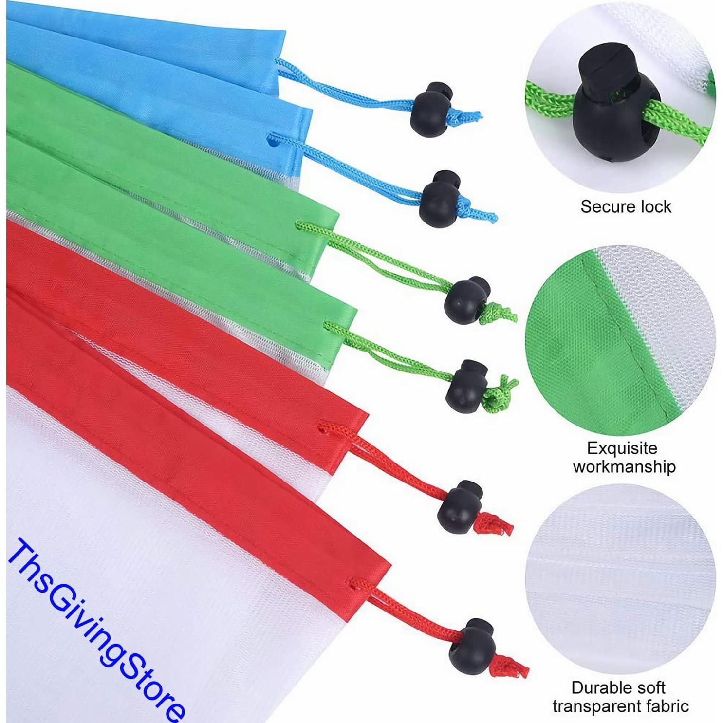 Bolsas de Malla Reutilizables ThsGivingStore - 3 Tamaños