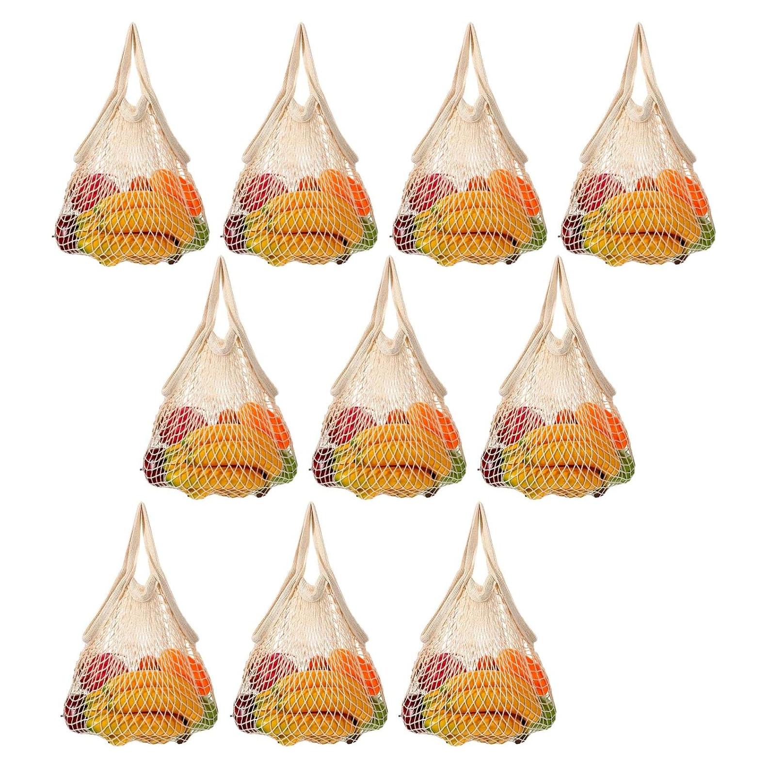 10 Bolsas de Compras Reutilizables de Algodón Lemecima 35x35cm