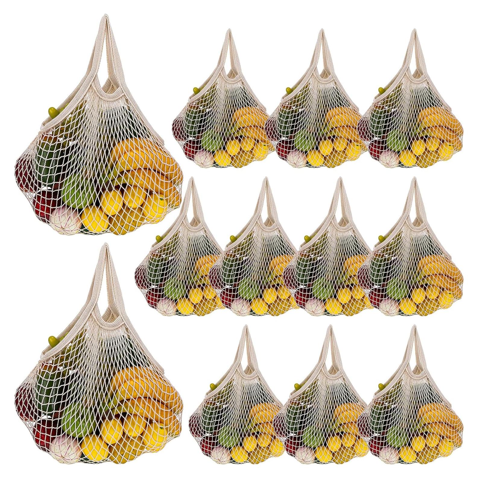 12 Bolsas de Compras Reutilizables de Algodón wutfuooo 35x35cm