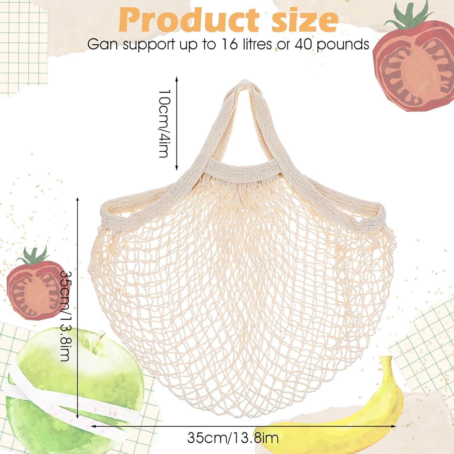 12 Bolsas de Compras Reutilizables de Algodón wutfuooo 35x35cm