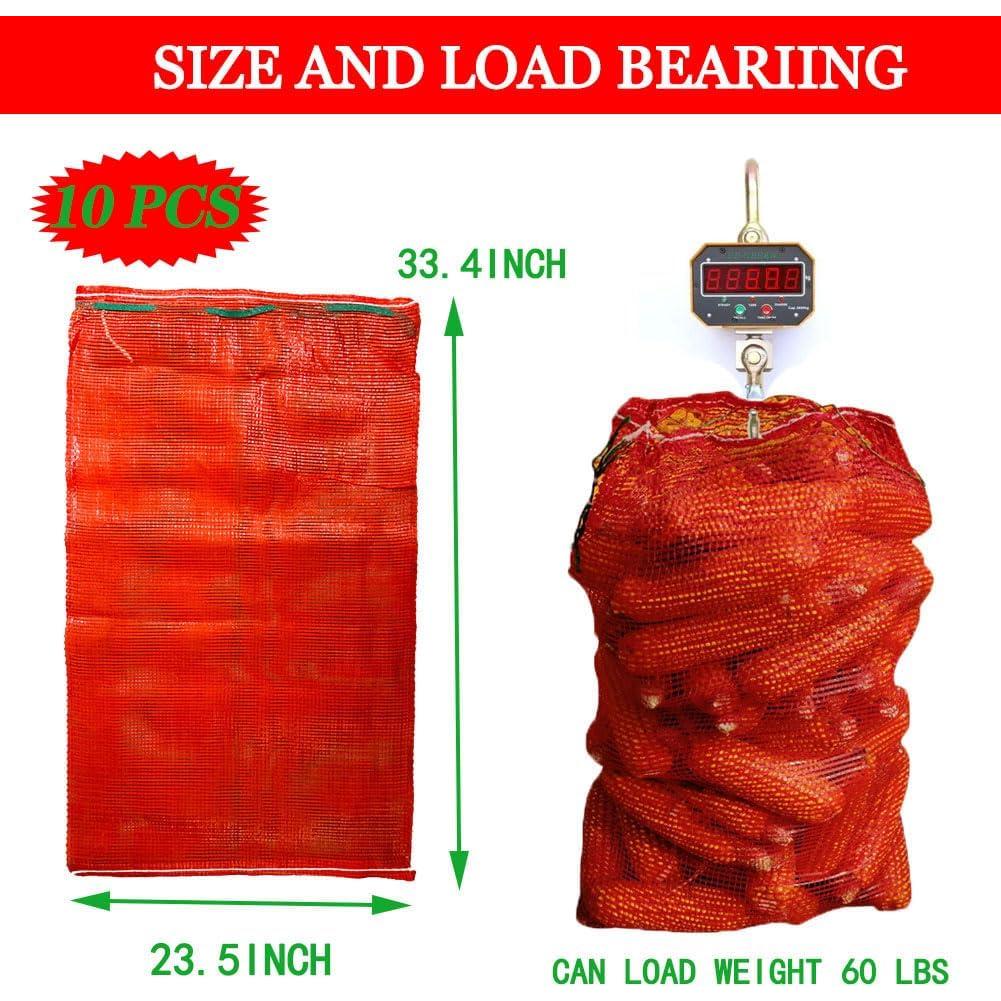 Bolsas de Malla Reutilizables Firdnyohs 10 Unidades Naranja 85x59cm