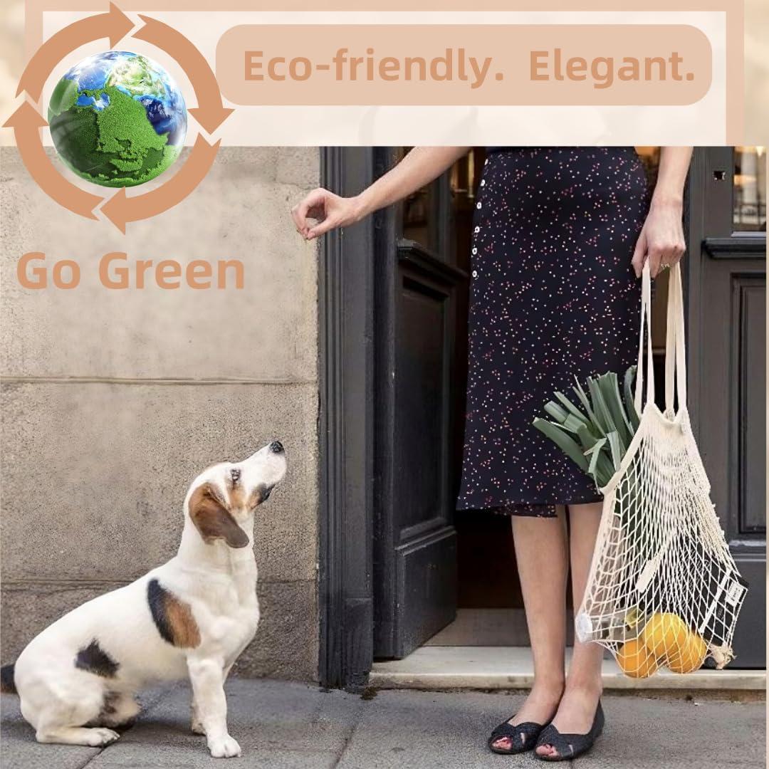 Juego de 4 Bolsas de Mercado Reutilizables HEYIBURAN 100% Algodón