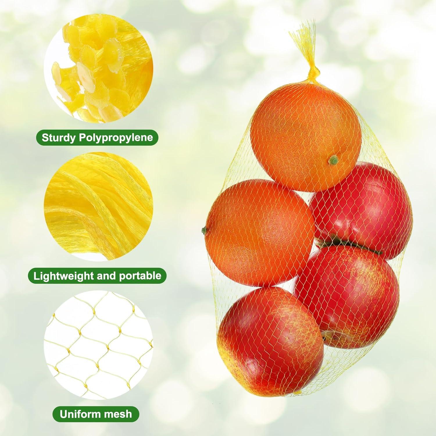 100 Bolsas de Malla Reutilizables uxcell 30 cm Amarillo/Verde