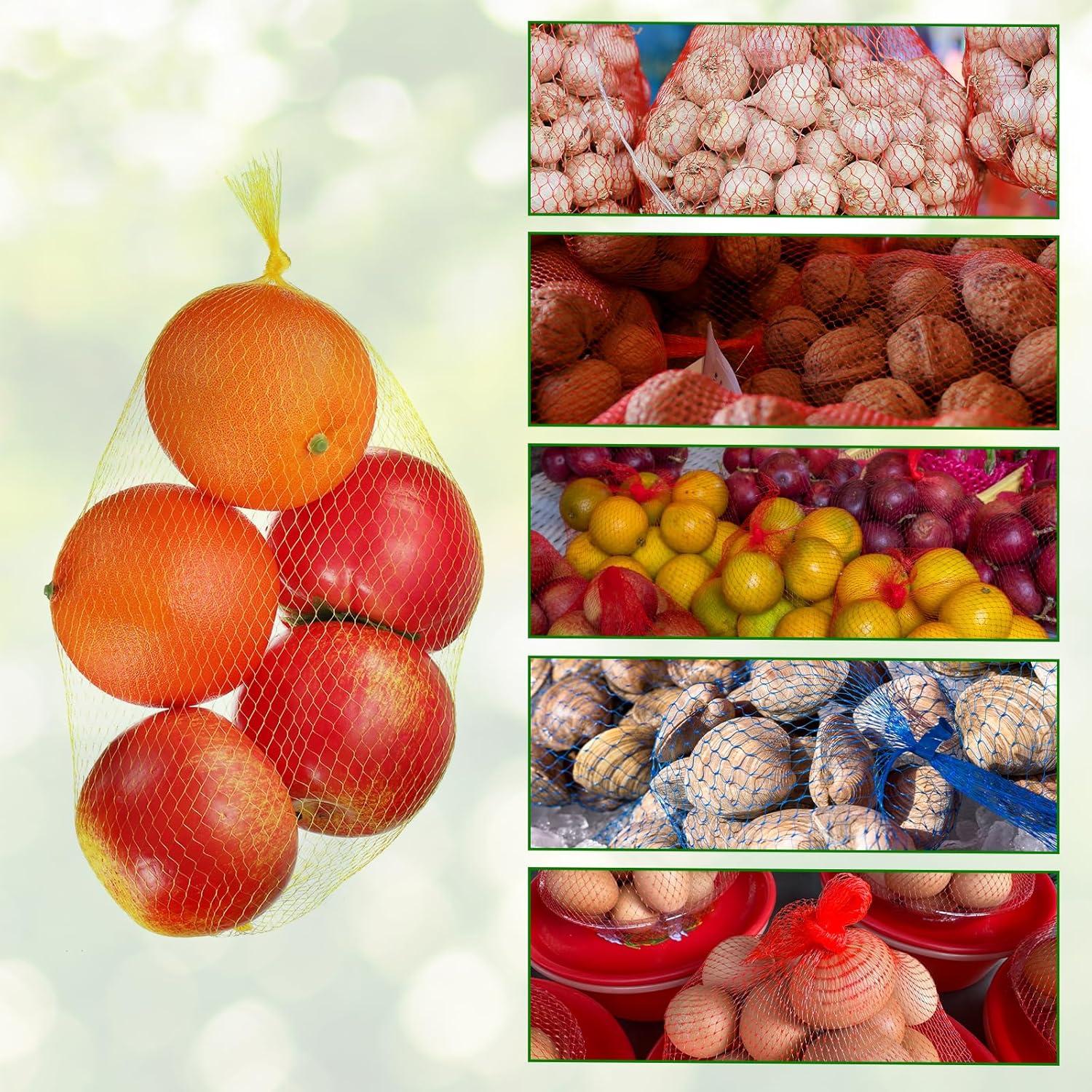 100 Bolsas de Malla Reutilizables uxcell 30 cm Amarillo/Verde